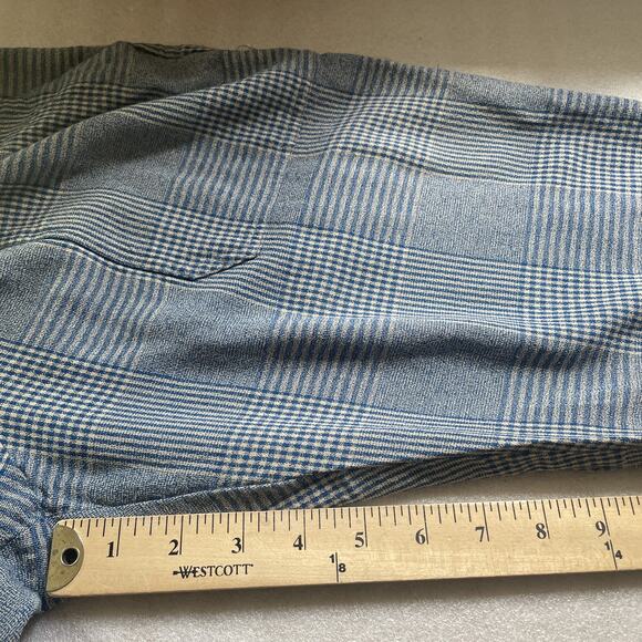 Etro Pants Womens 46 Blue Tan Plaid Trousers Cropped Drawstring Pockets Italy - Picture 8 of 10